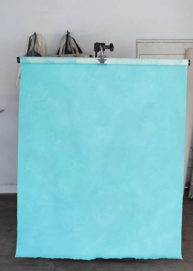 Aqua Study #0072 // Small Hand-Painted Canvas Backdrop Painting