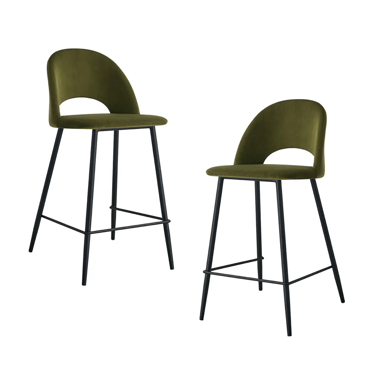 Asta Velvet Bar Stool (Set of 2)