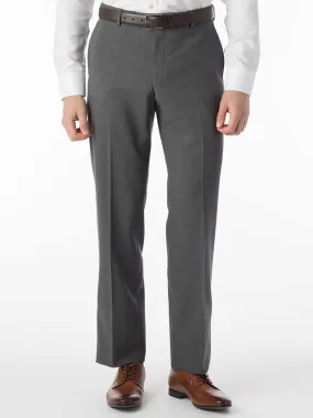 Ballin Soho Comfort 'EZE' Super 120s Modern Flat Front Twill Pant in Mid Grey