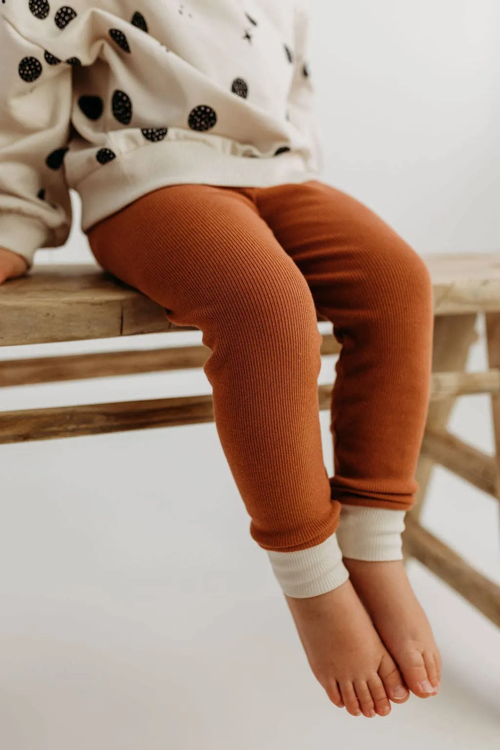 Contrast Cuff Tan Leggings