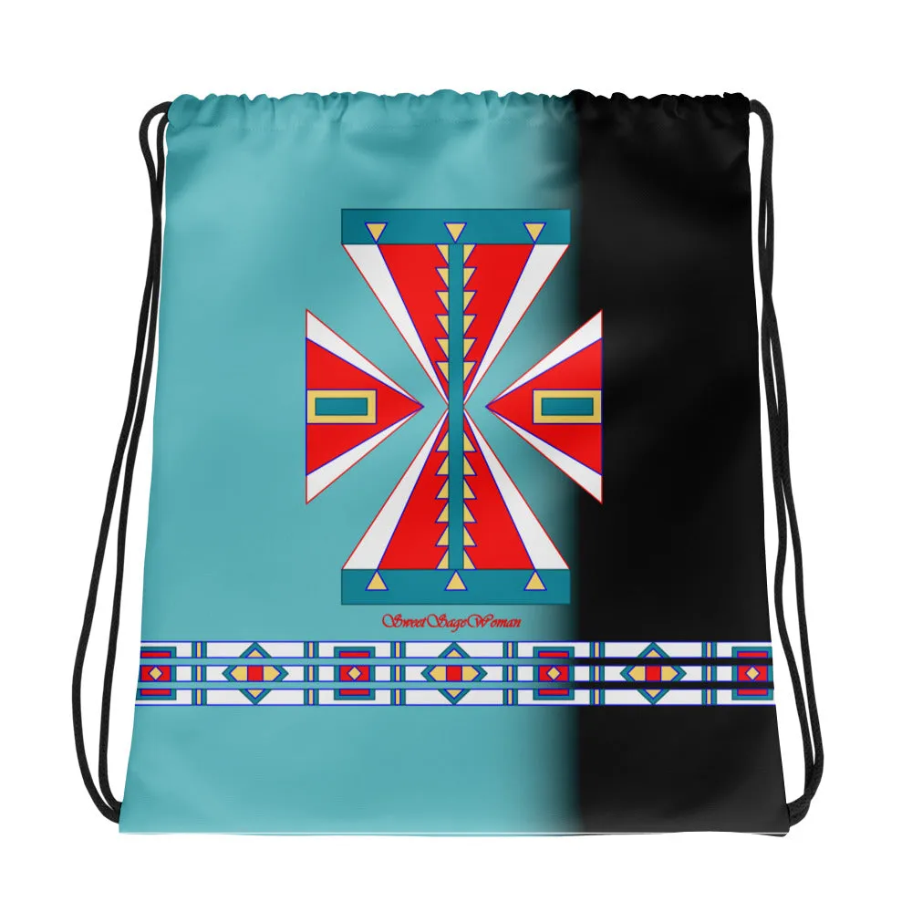 Courage Blue Drawstring bag