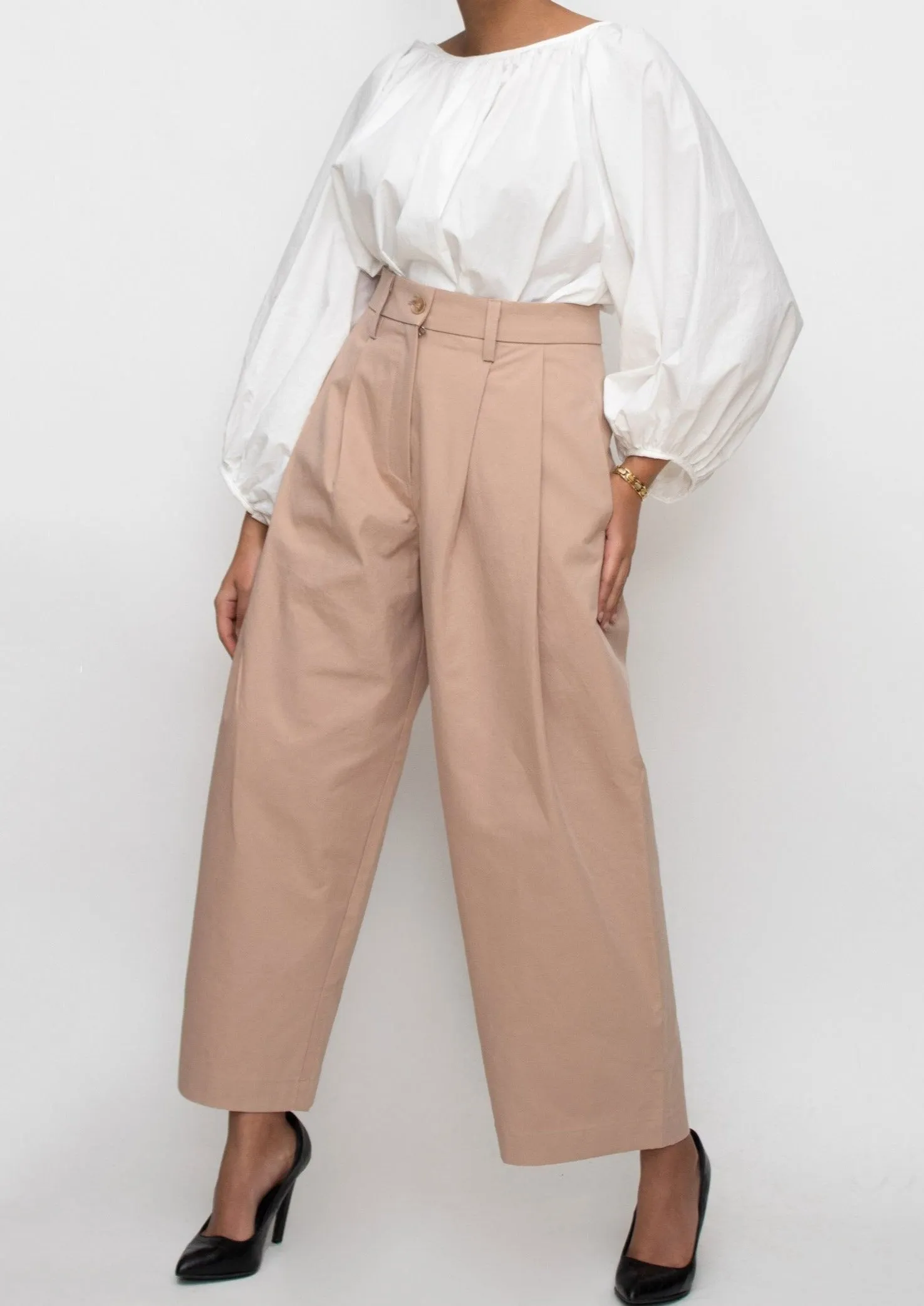 Dusty Rose High Waisted Trousers