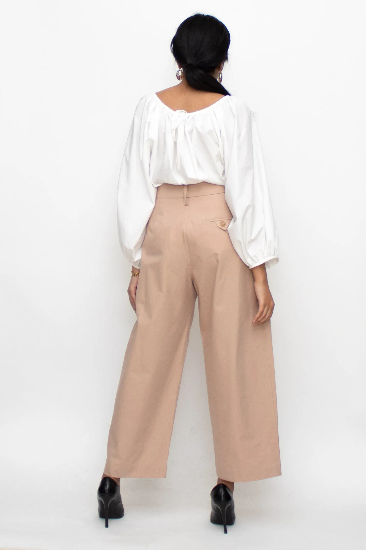 Dusty Rose High Waisted Trousers