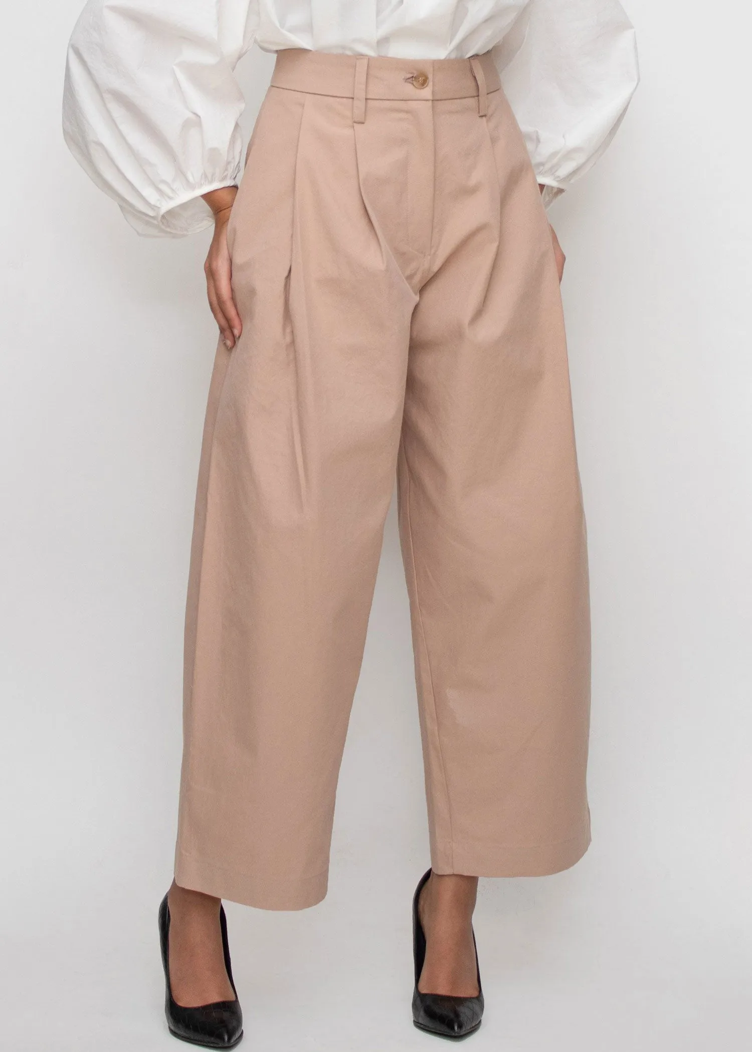 Dusty Rose High Waisted Trousers