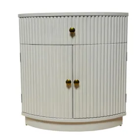 Elle White Ridged Side Table