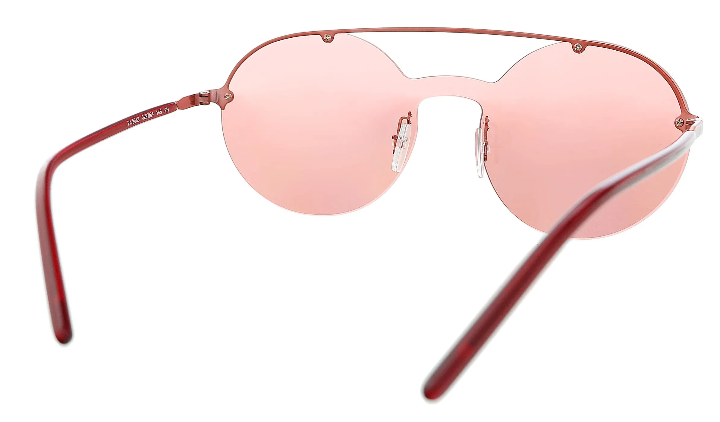 Emporio Armani 0EA2088 329784 Shiny Pink  Irregular Rimless Aviator Sunglasses