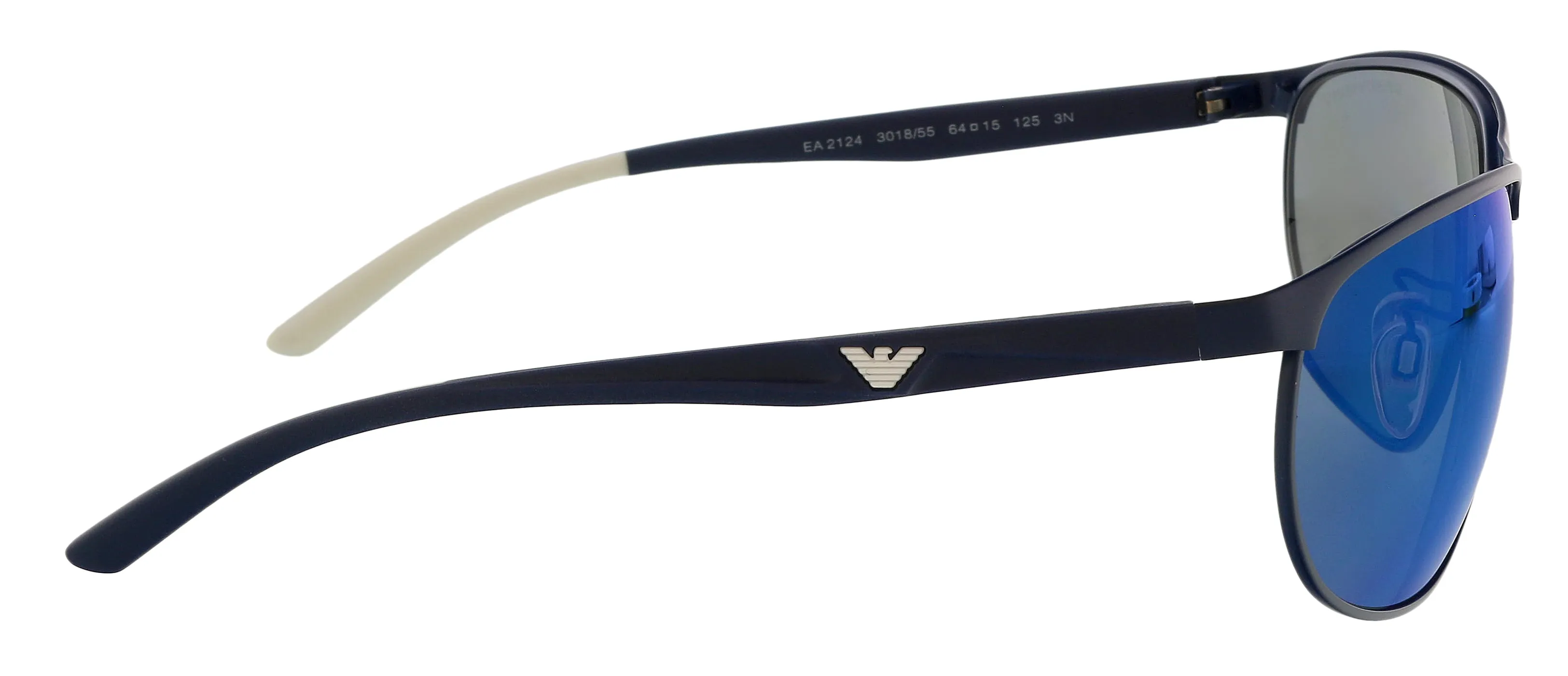 Emporio Armani 0EA2124 301855 Full Rim Matte Blue Rectangular Sunglasses