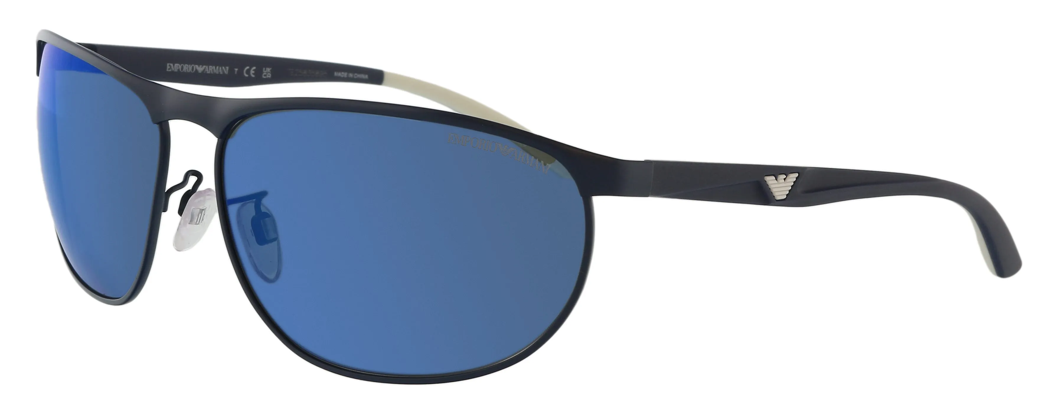 Emporio Armani 0EA2124 301855 Full Rim Matte Blue Rectangular Sunglasses