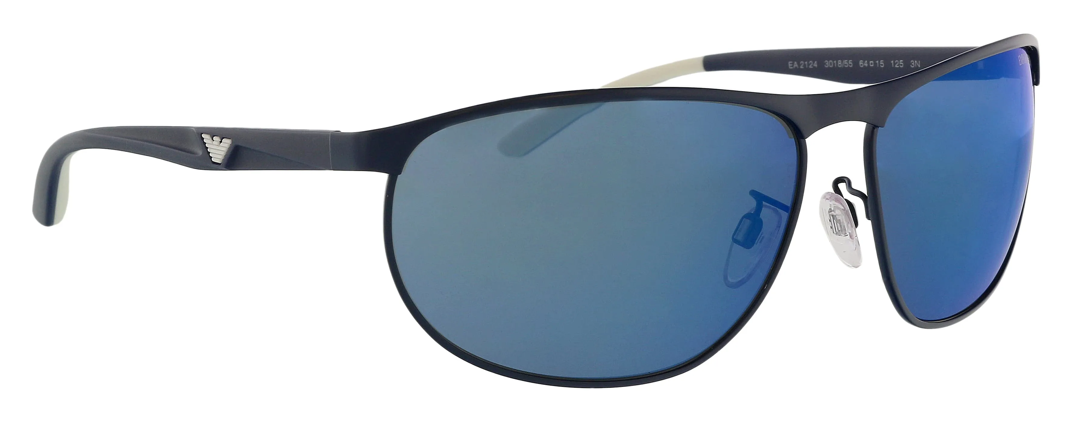 Emporio Armani 0EA2124 301855 Full Rim Matte Blue Rectangular Sunglasses