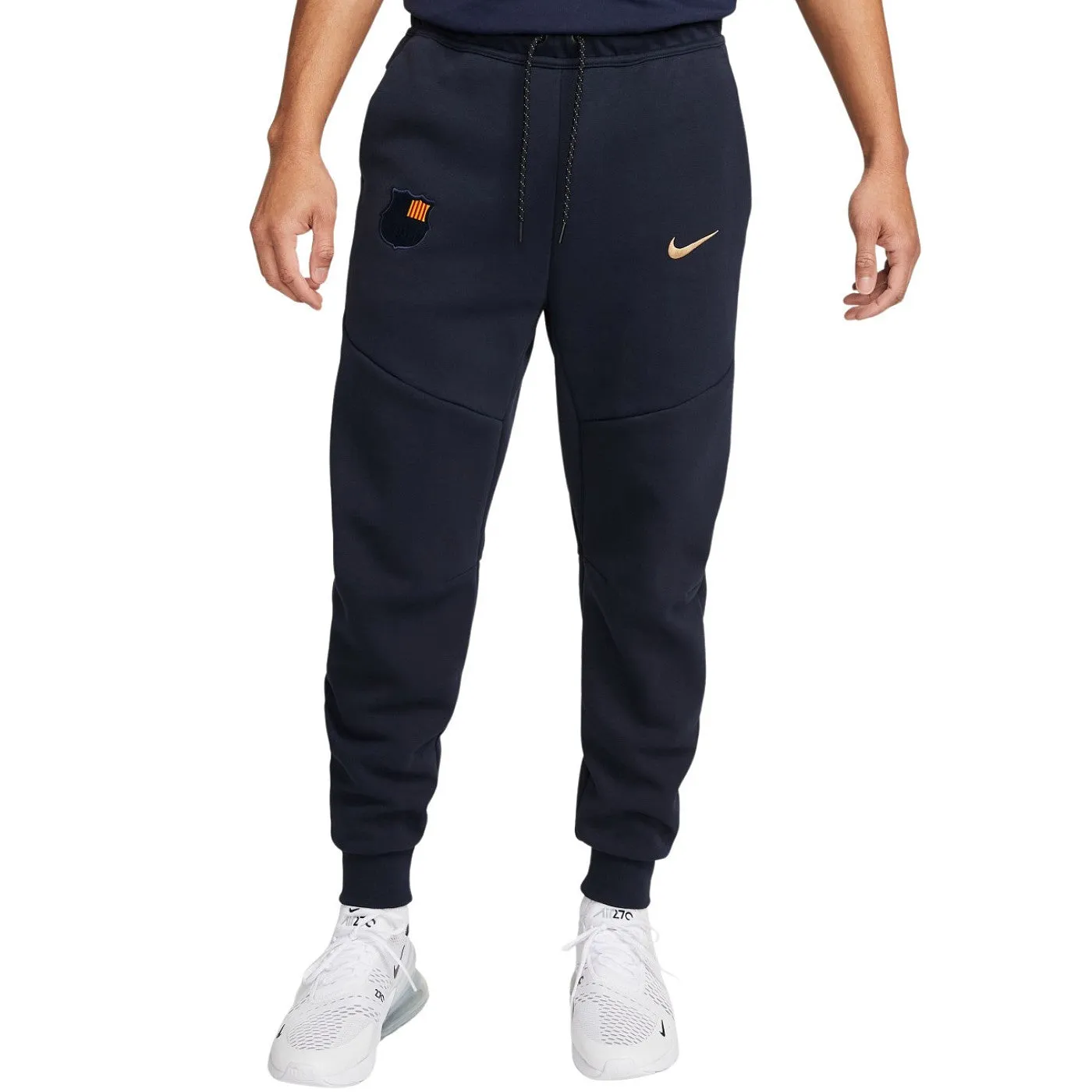 FC Barcelona Tech Fleece gold/navy presentation tracksuit 2023 - Nike
