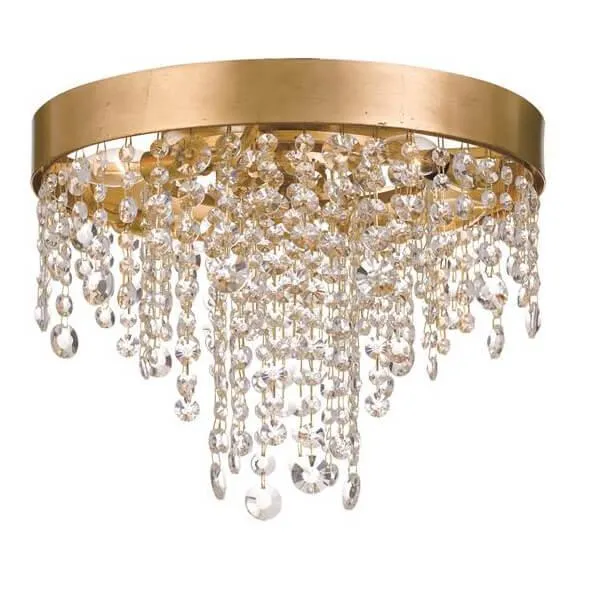 Golden Crystal Rainfall Ceiling Mount