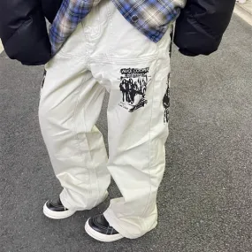 Hip Hop Print Jeans Men's Spring