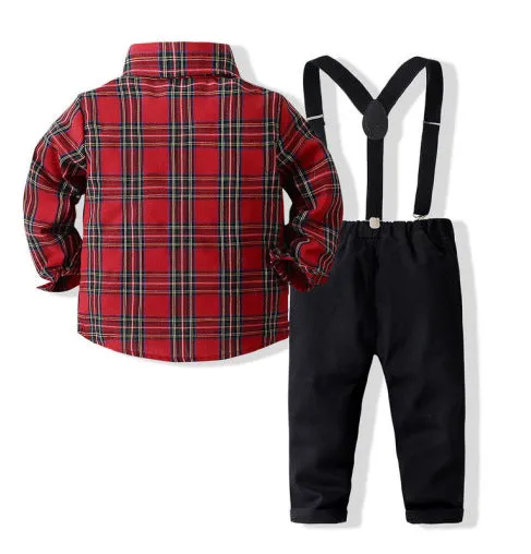 Holiday Plaid Shirt & Pants Set