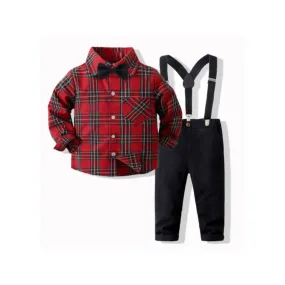 Holiday Plaid Shirt & Pants Set
