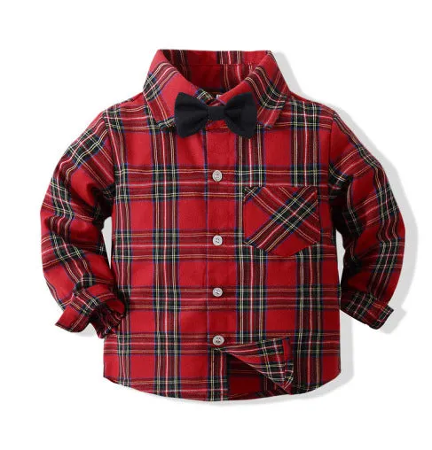 Holiday Plaid Shirt & Pants Set