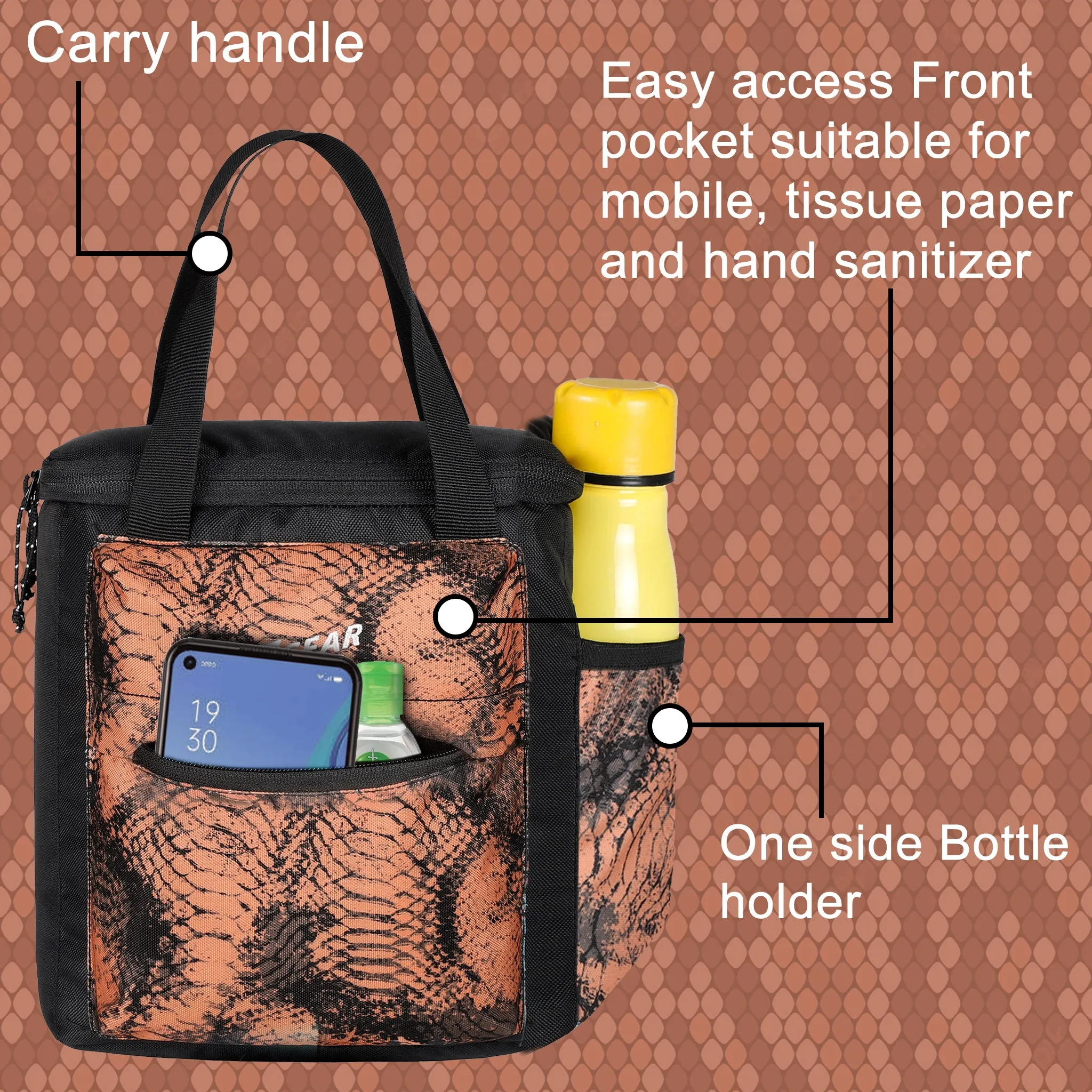 Hoover 7L Webbed Fawn Black Lunch Bag