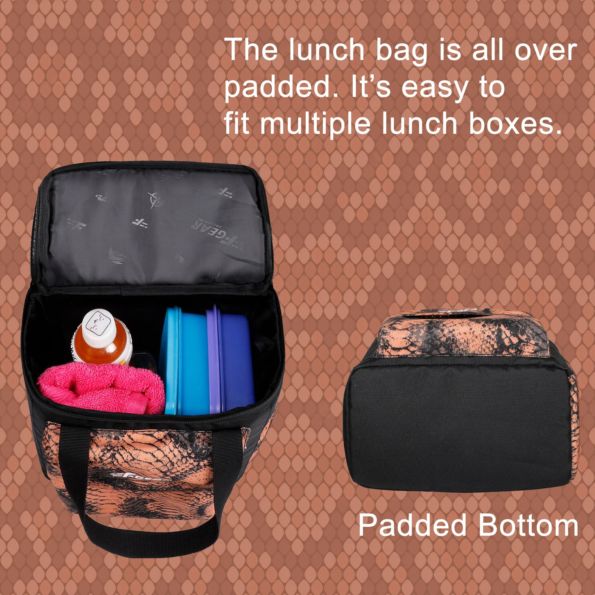 Hoover 7L Webbed Fawn Black Lunch Bag