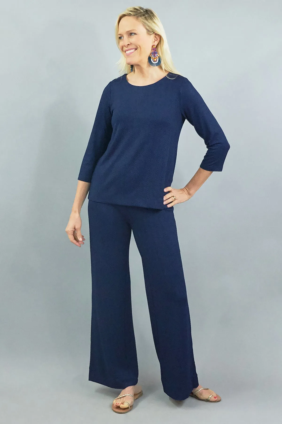 Jaguar Pant - Navy Blue Ponte
