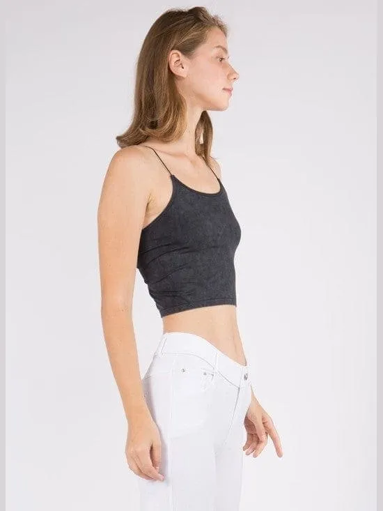 Lady's Acid Wash Seamless Crop Cami