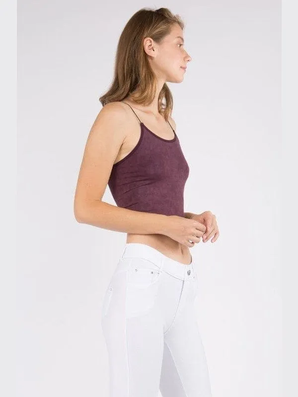 Lady's Acid Wash Seamless Crop Cami