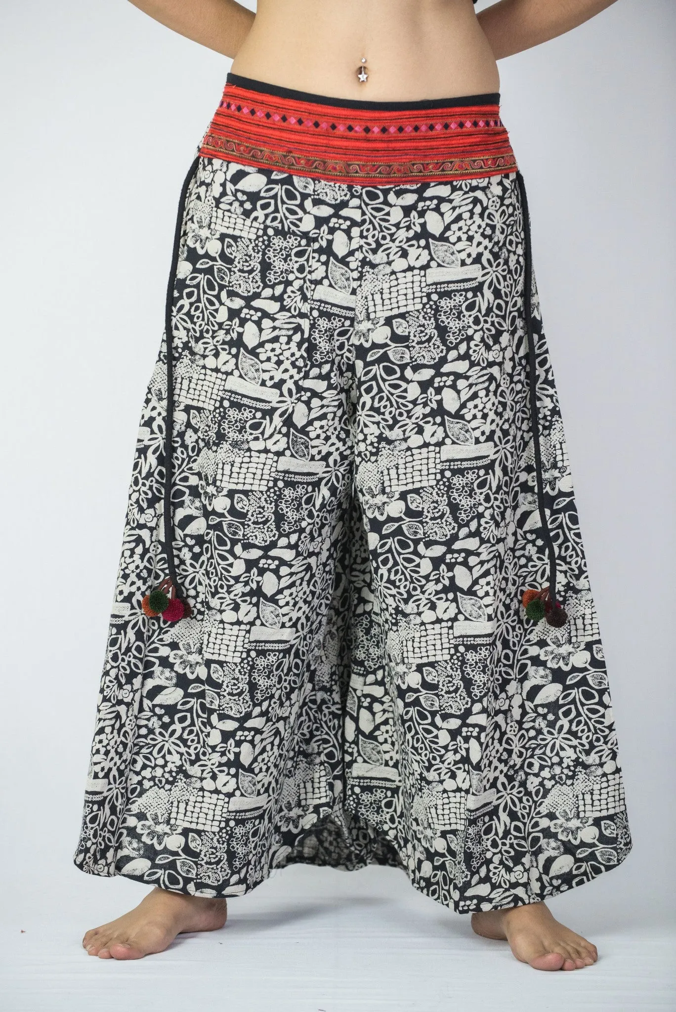 Leaves PrintsThai Hill Tribe Fabric Womens Palazzo Pants