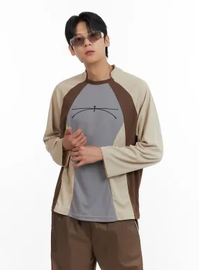 Men's Nylon Raglan Graphic Long Sleeve IL403
