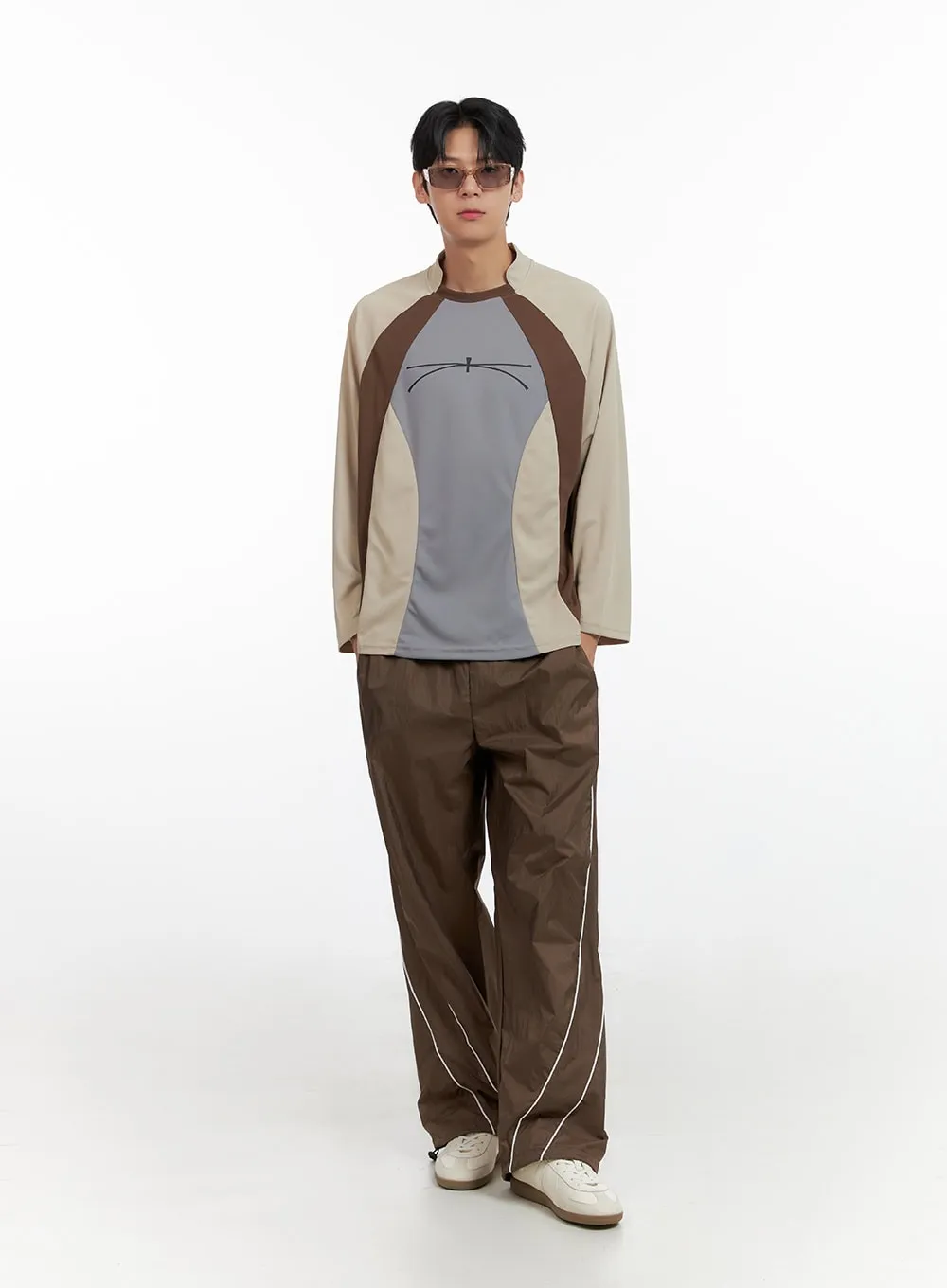 Men's Nylon Raglan Graphic Long Sleeve IL403