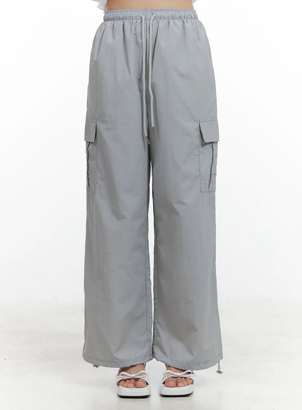 Nylon Cargo Pocket String Pants OL411