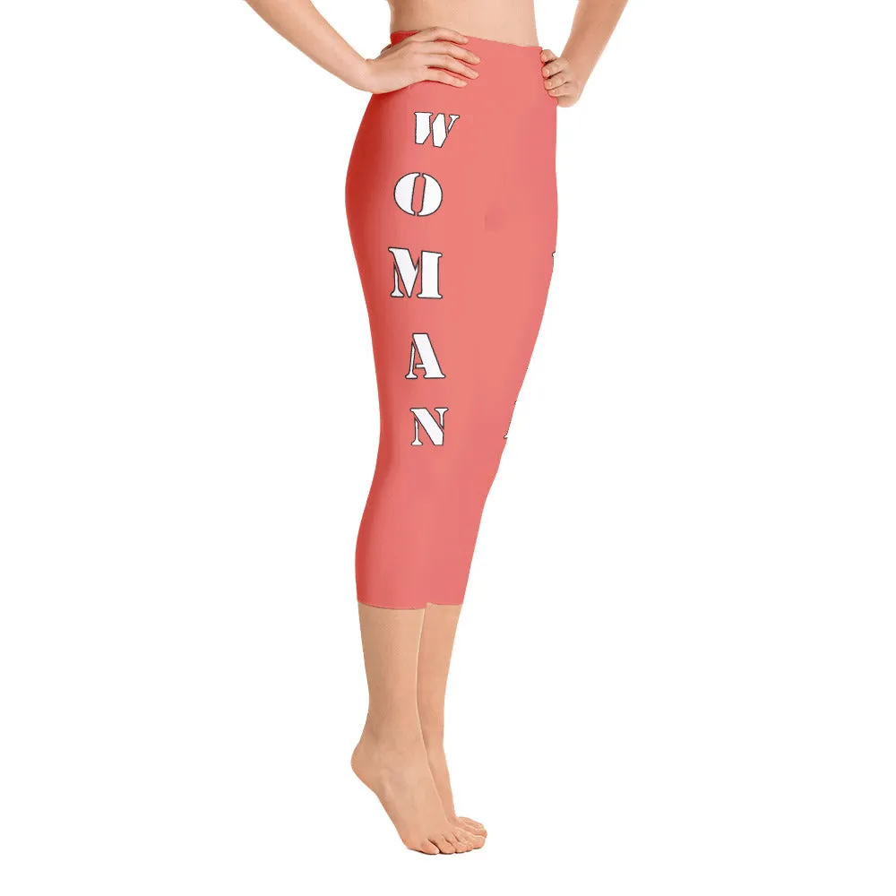 Our best viral leggings salmon woman power white letters