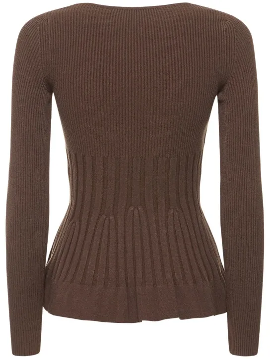 Philosophy Di Lorenzo Serafini   Ribbed viscose blend top w/ cutout 