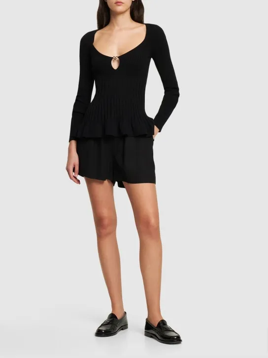 Philosophy Di Lorenzo Serafini   Ribbed viscose blend top w/ cutout 