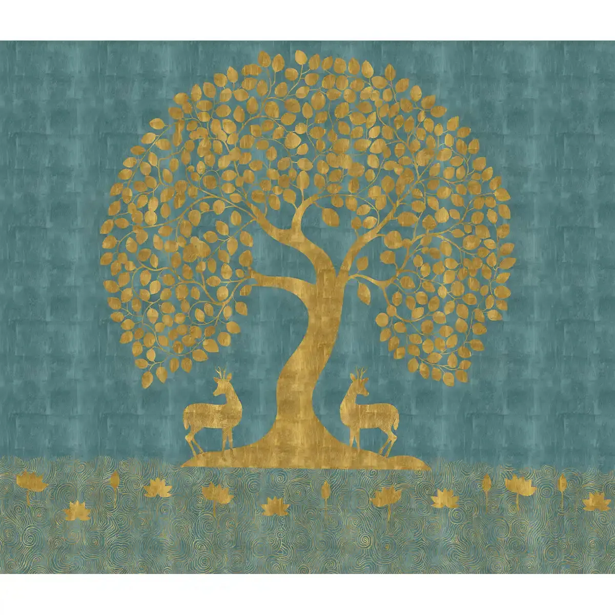 Pichwai Tree of Life Wallpaper, Blue