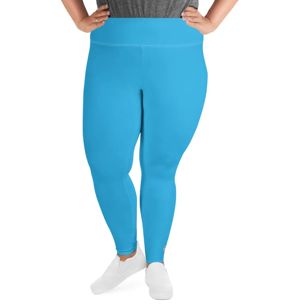 Premium Plus: Solid Color Yoga Pants for Women's Active Lifestyle - Cyan