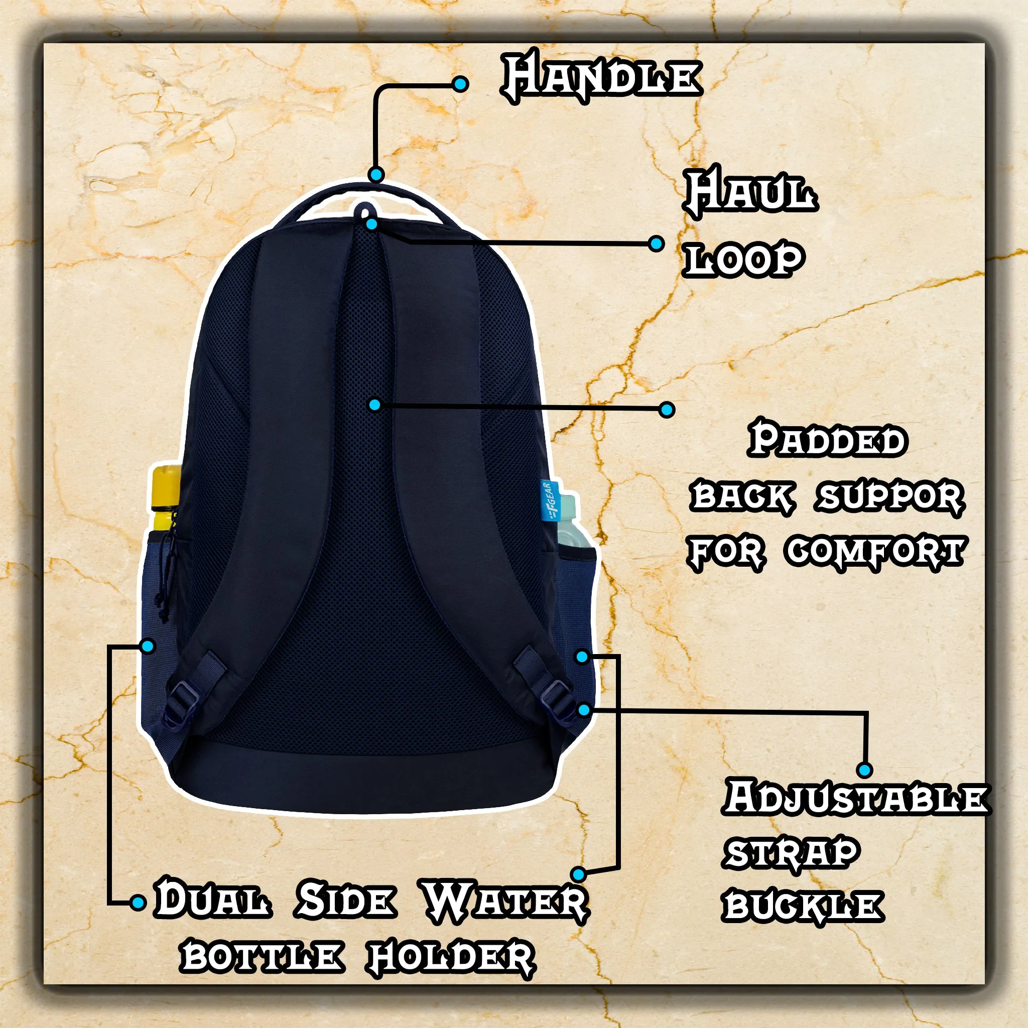 Provost 41L Green Navy Backpack With Rain Cover