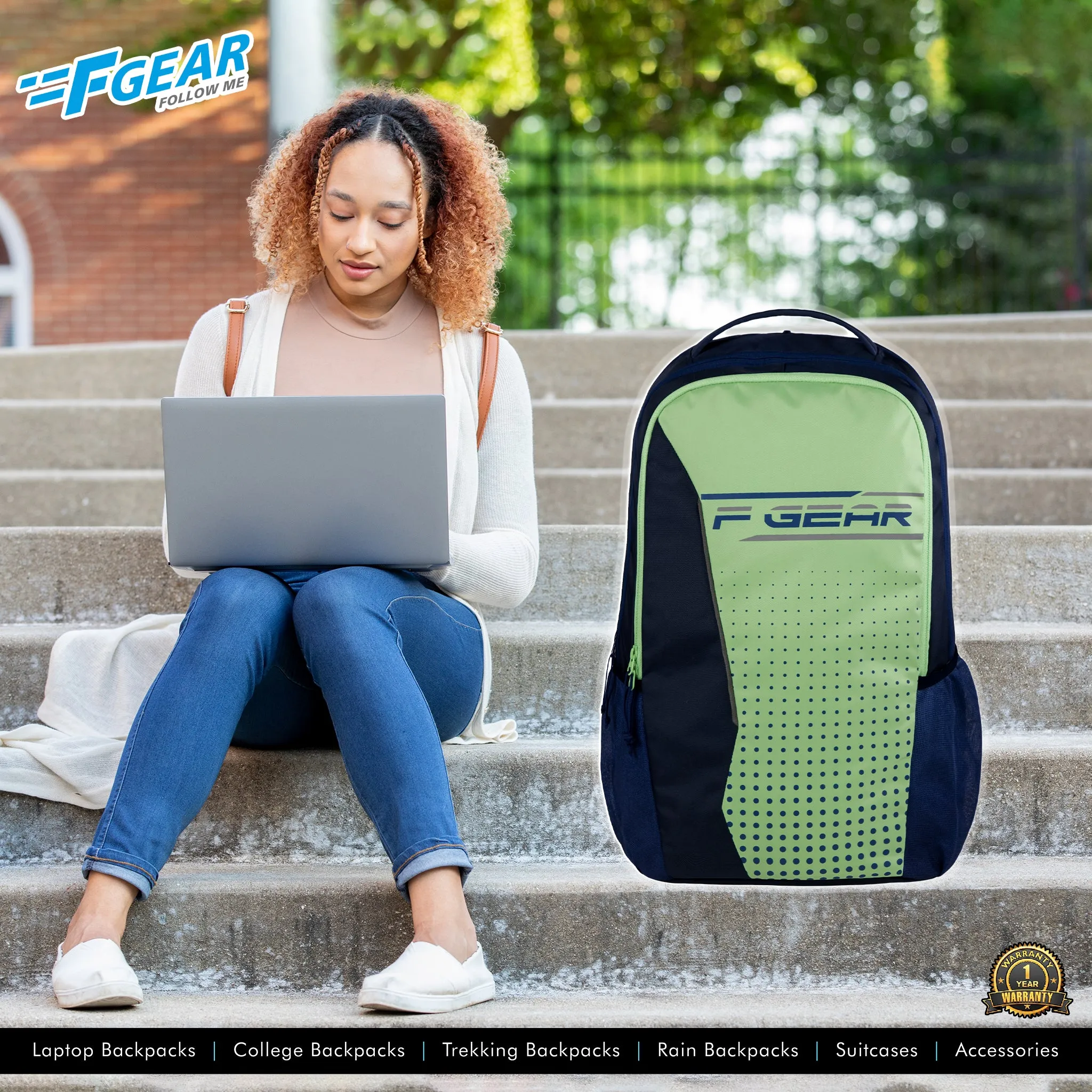 Provost 41L Green Navy Backpack With Rain Cover
