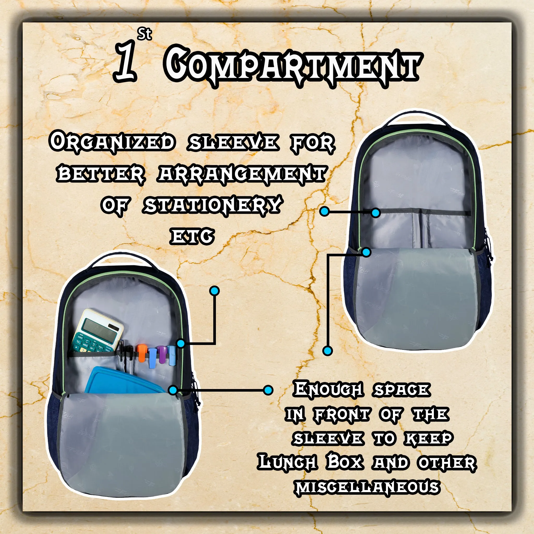 Provost 41L Green Navy Backpack With Rain Cover