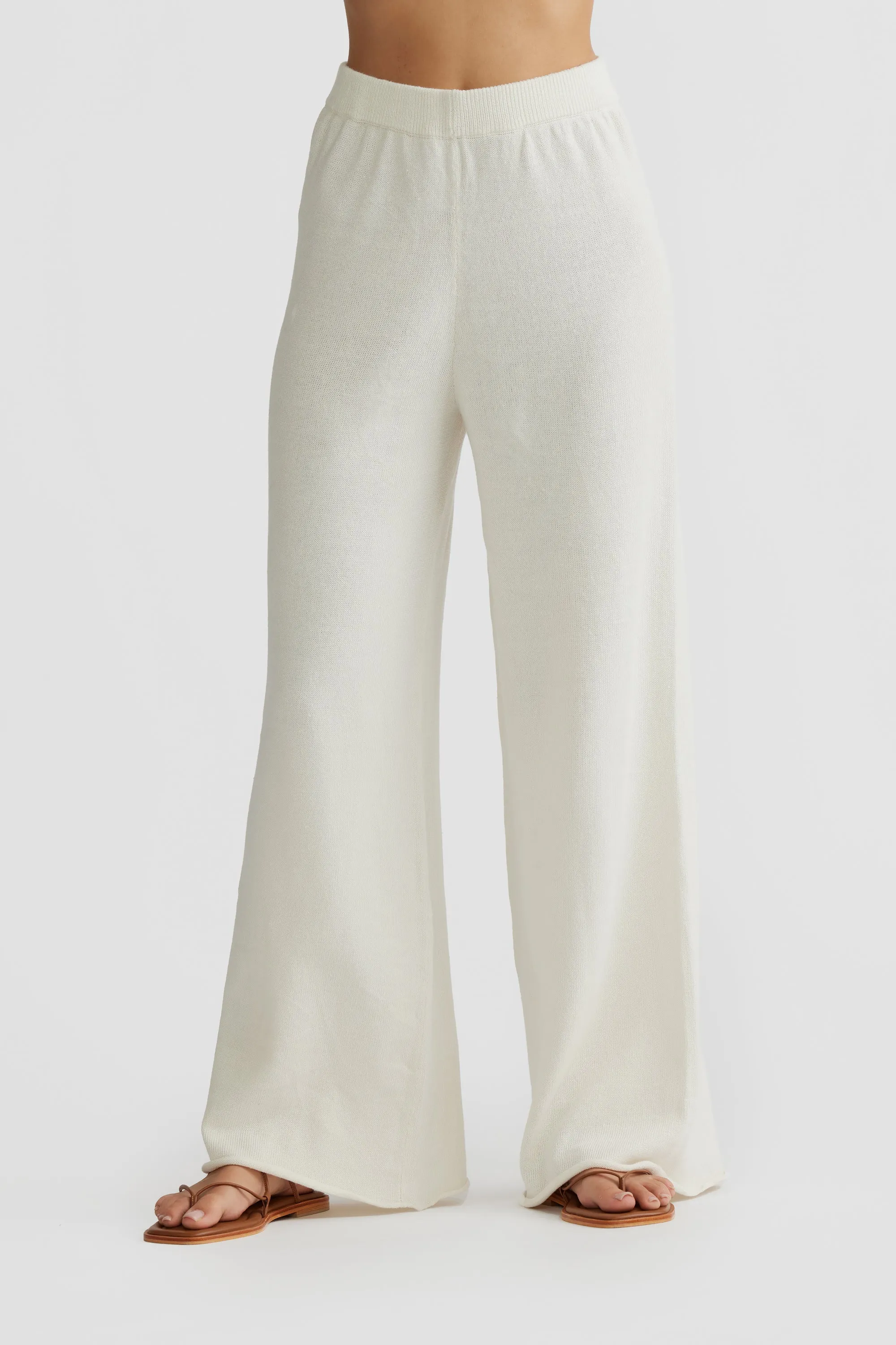 Remi Linen Knit Pants Ivory