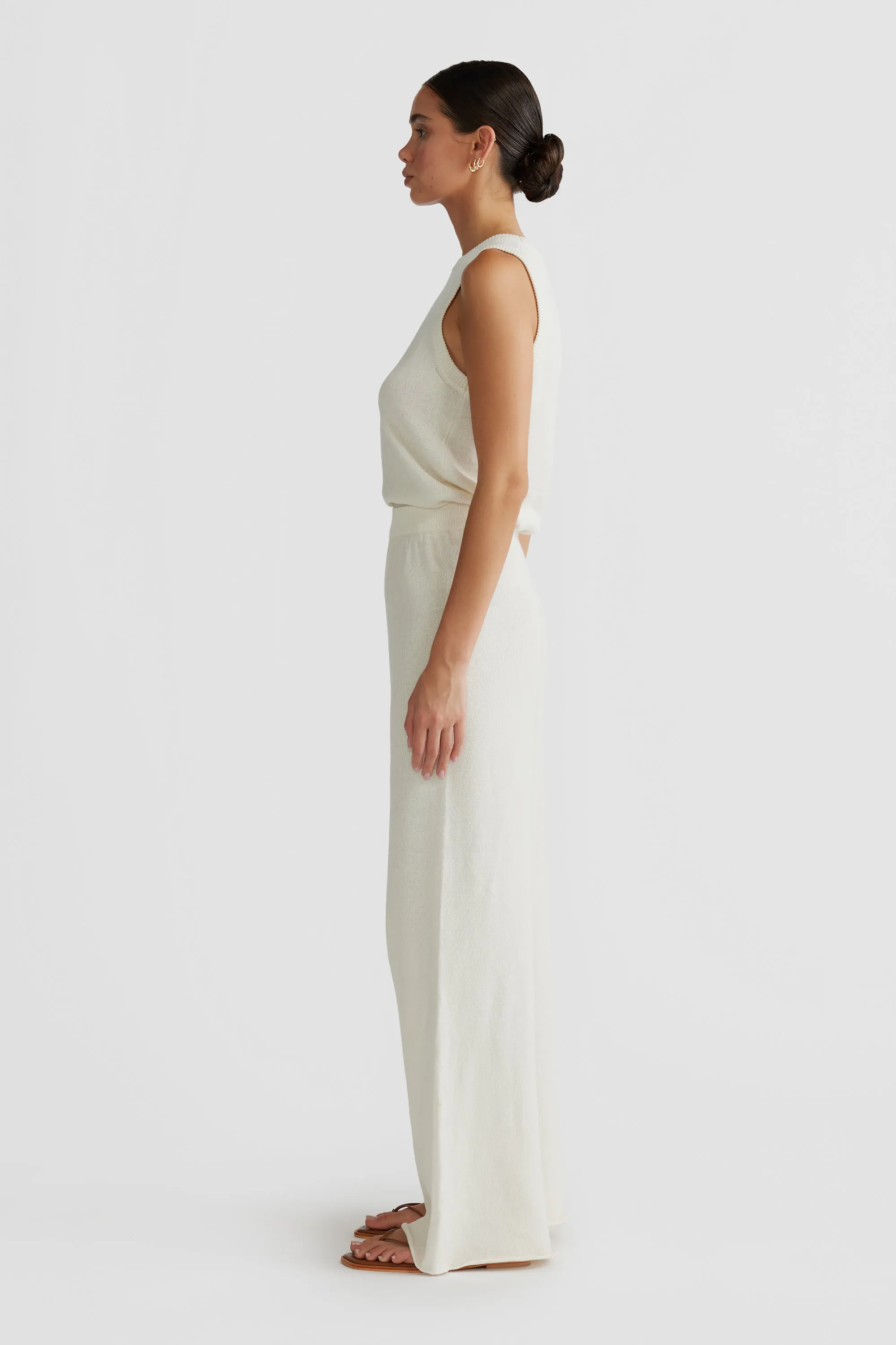 Remi Linen Knit Pants Ivory