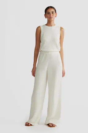 Remi Linen Knit Pants Ivory