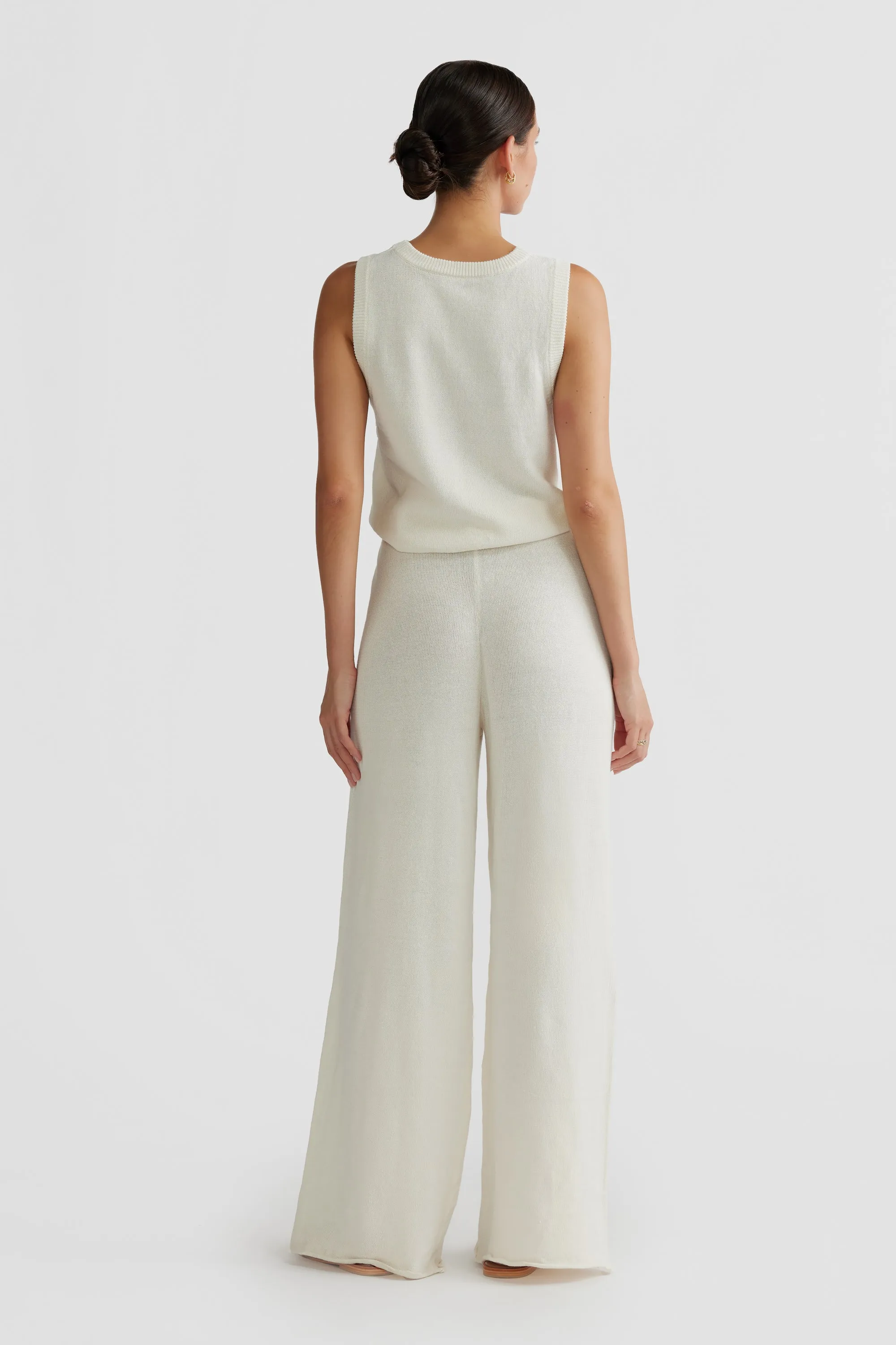 Remi Linen Knit Pants Ivory