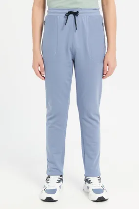 Senior Boys Blue Elasticated Waistband Active Pants