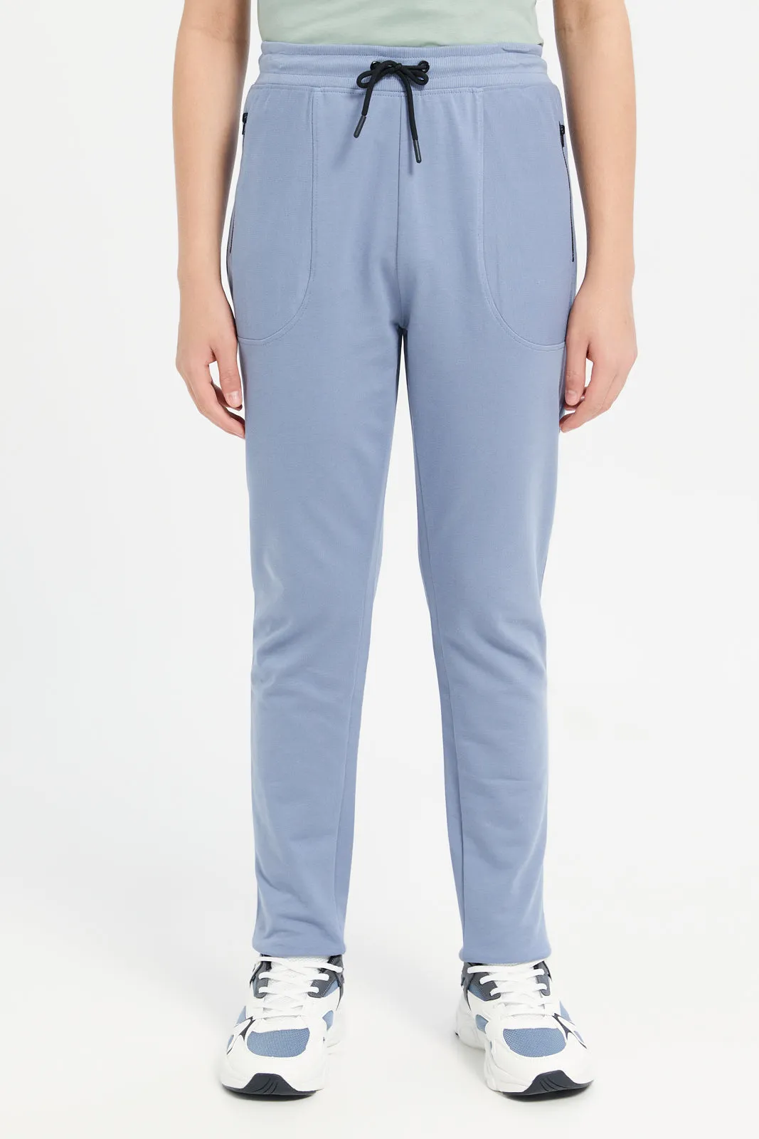 Senior Boys Blue Elasticated Waistband Active Pants
