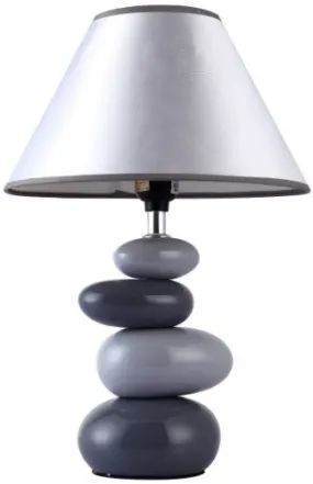 SIMPLE DESIGNS LT3052-GRY SHADES OF GRAY CERAMIC STONE TABLE LAMP