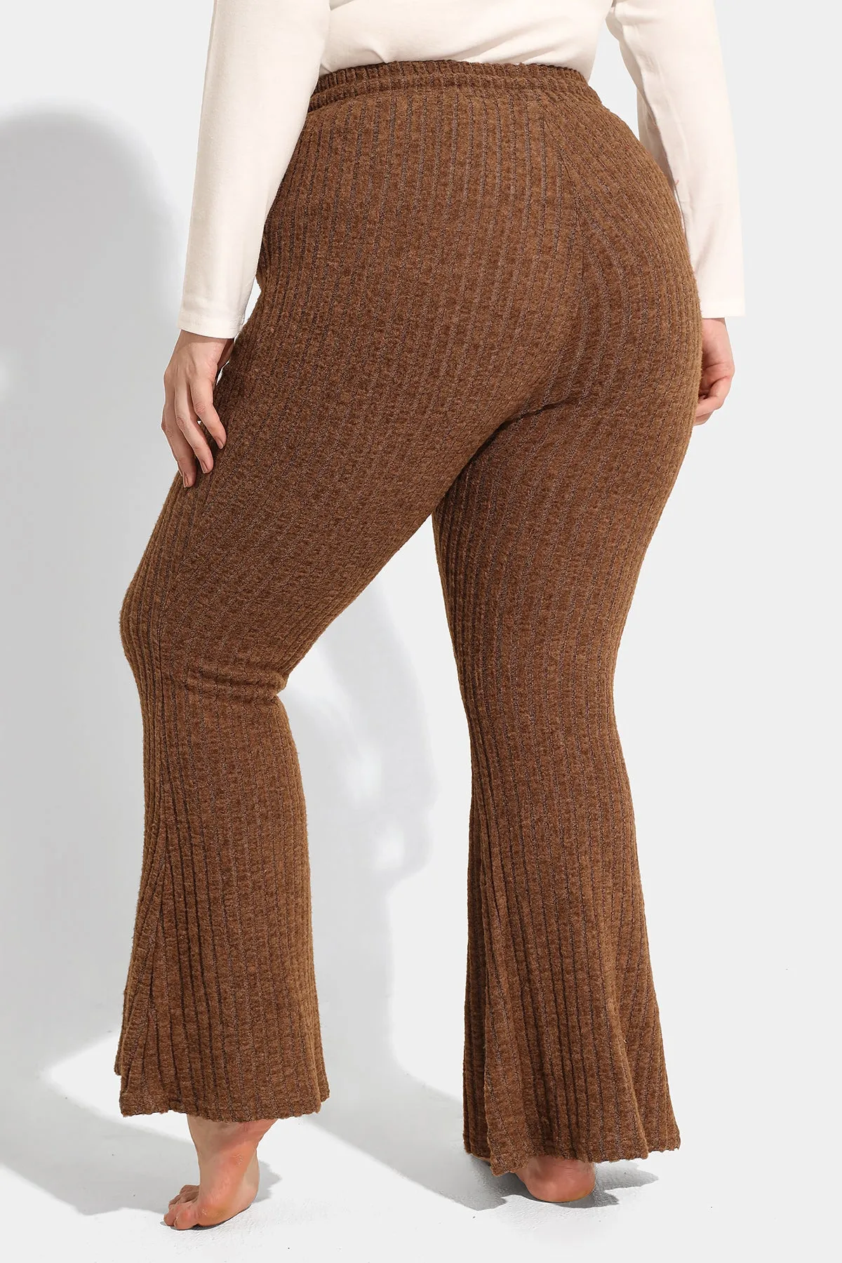 Texture Velvet Drawstring Elastic Waist Pocket Pants