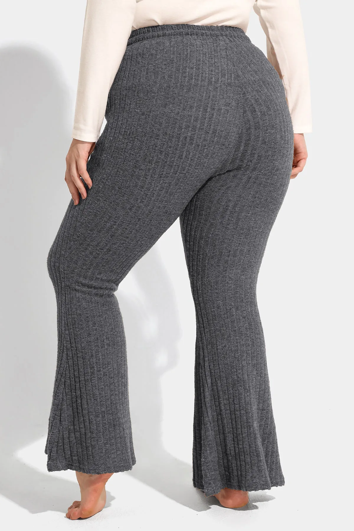 Texture Velvet Drawstring Elastic Waist Pocket Pants