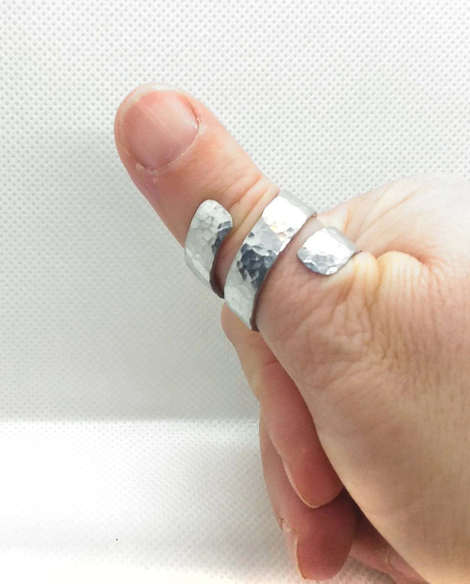 Thumb rings for women. Aluminum ring. Womens statement ring. Aluminium ring. Contemporary jewelry Aluminium jewelry Wide band ring