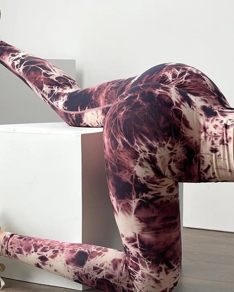 Tie Dye Skinny Long Yoga Pants