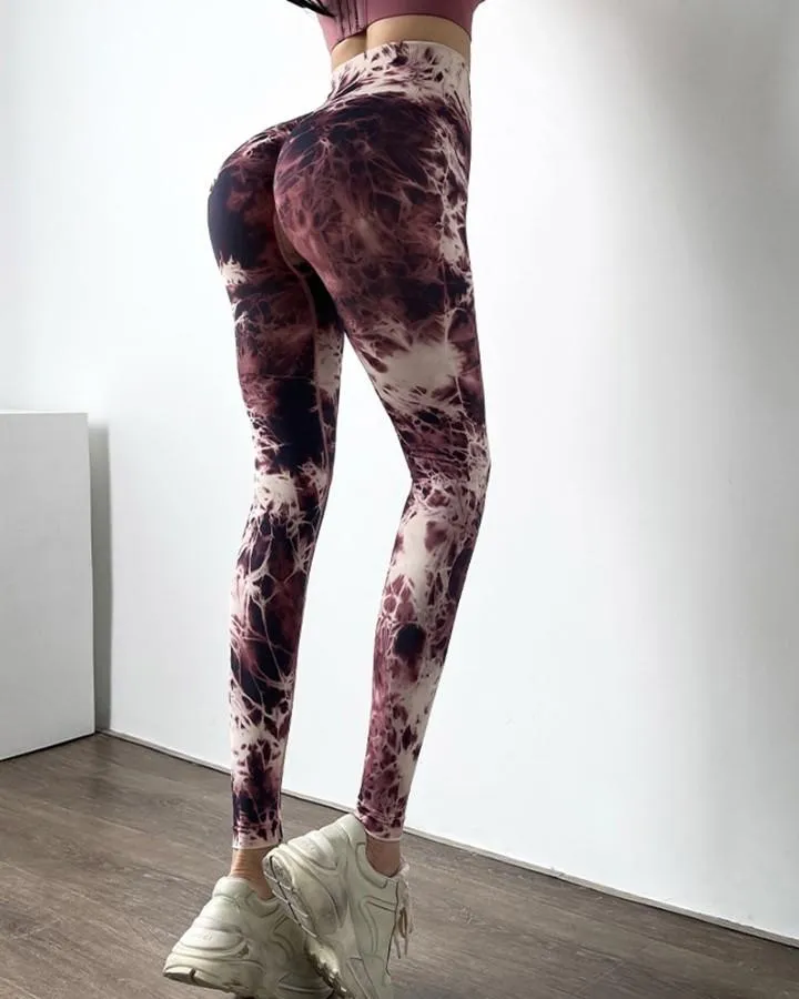Tie Dye Skinny Long Yoga Pants