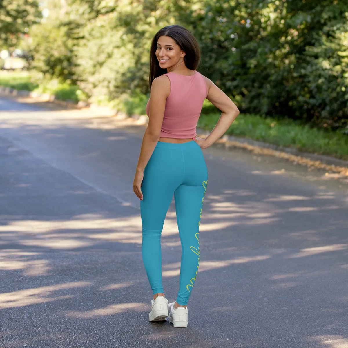 Women's Spandex Leggings ( Be Yourself ) TURQUOISE